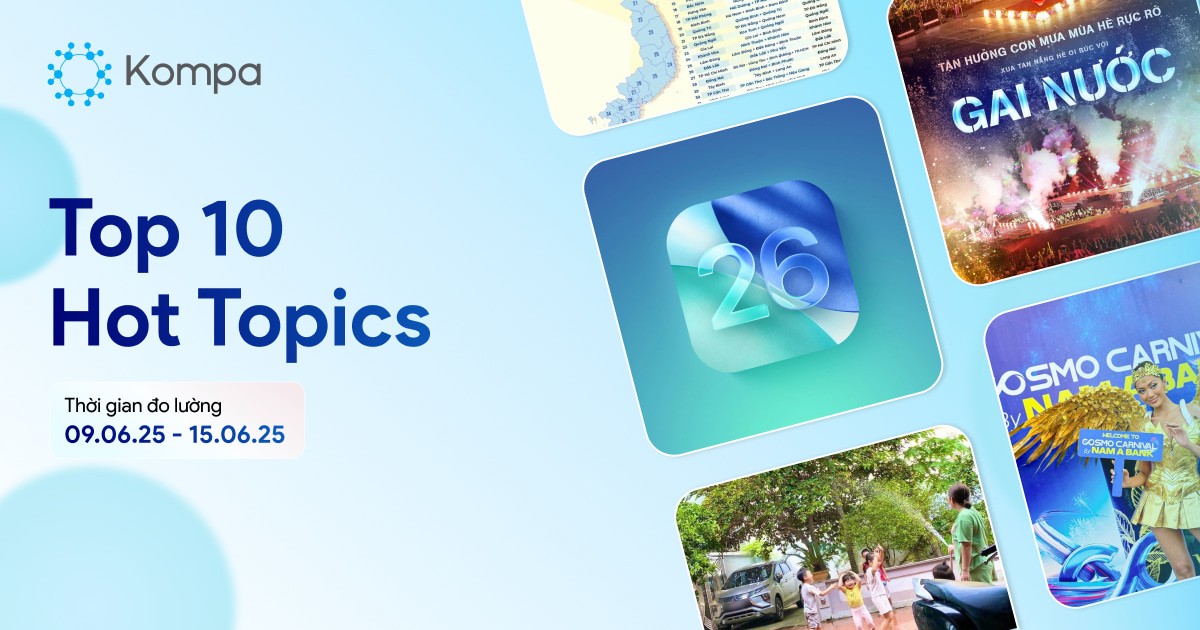 Kompa.ai: Hot topics mạng xã hội tuần 09/06-15/06