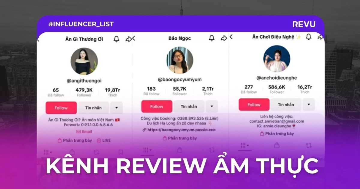 Một số influencer ẩm thực nổi bật tại các địa phương Việt Nam