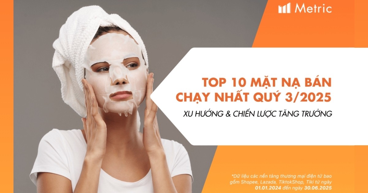 Metric: Top 10 thương hiệu mặt nạ bán chạy nhất quý III/2025, cùng xu hướng và chiến lược thương mại điện tử