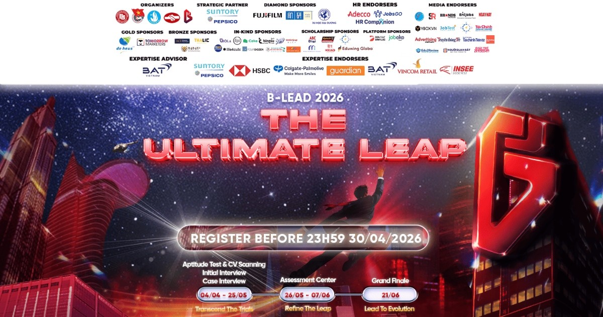 Chính thức mở đơn đăng ký cuộc thi Young Business Leader – B-LEAD 2026: “THE ULTIMATE LEAP”