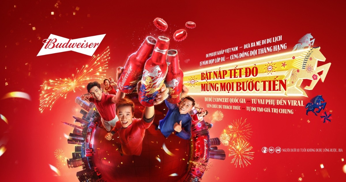 Budweiser lan tỏa thông điệp “Bật nắp Tết đỏ, mừng mọi bước tiến” mùa Tết 2026