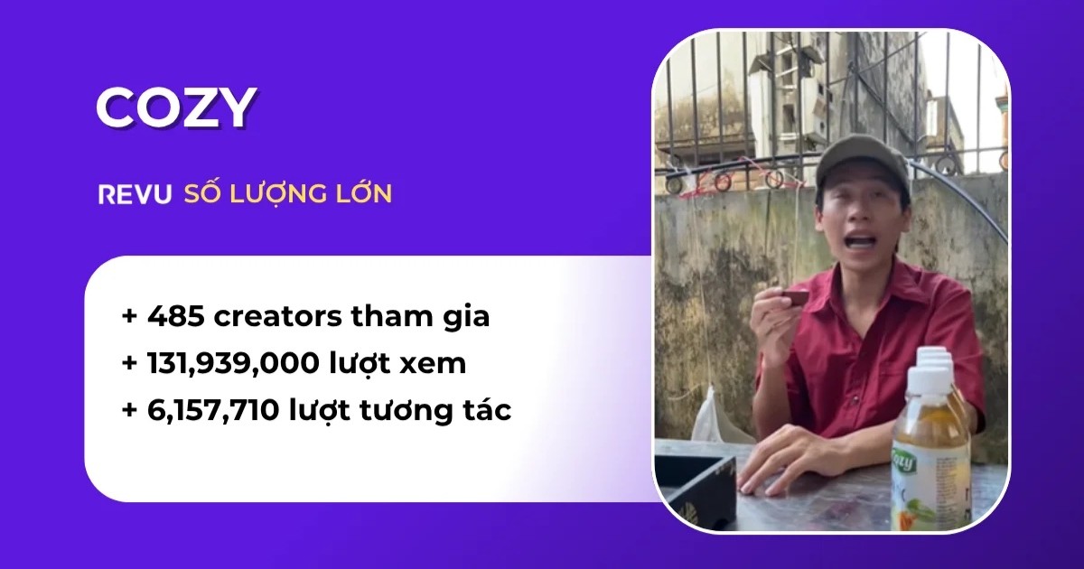 Cozy x REVU: 485 Creators tạo nên chiến dịch “Ngon rõ vị” phủ sóng mạng xã hội