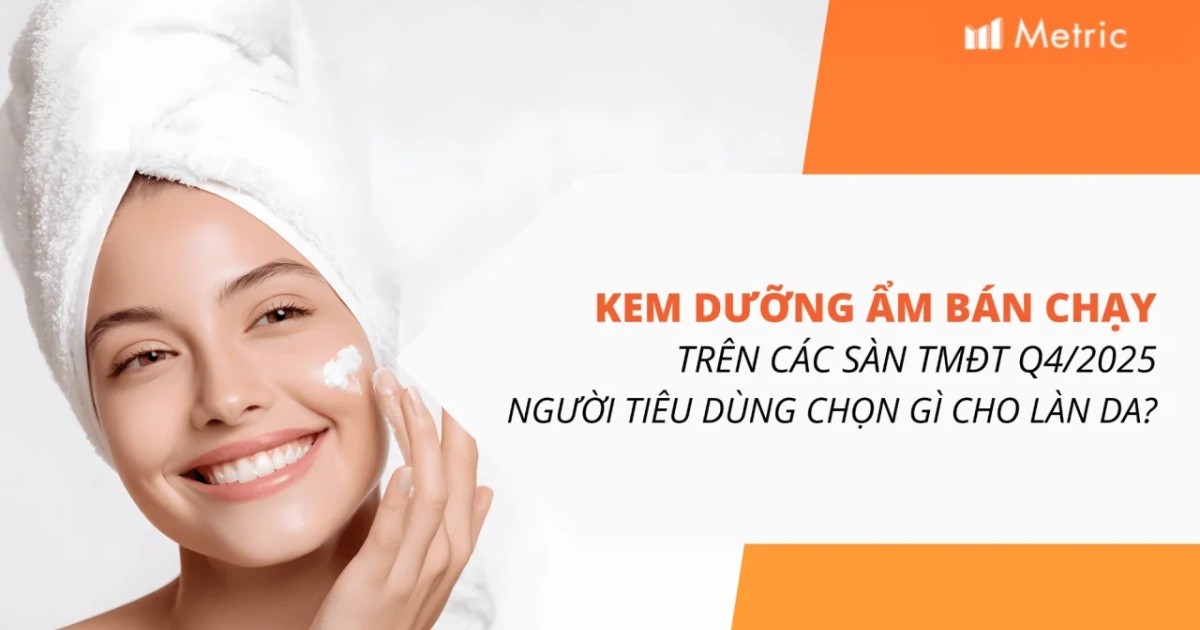 Kem dưỡng ẩm bán chạy trên TMĐT quý IV/2025: Người tiêu dùng đang chọn gì cho làn da?