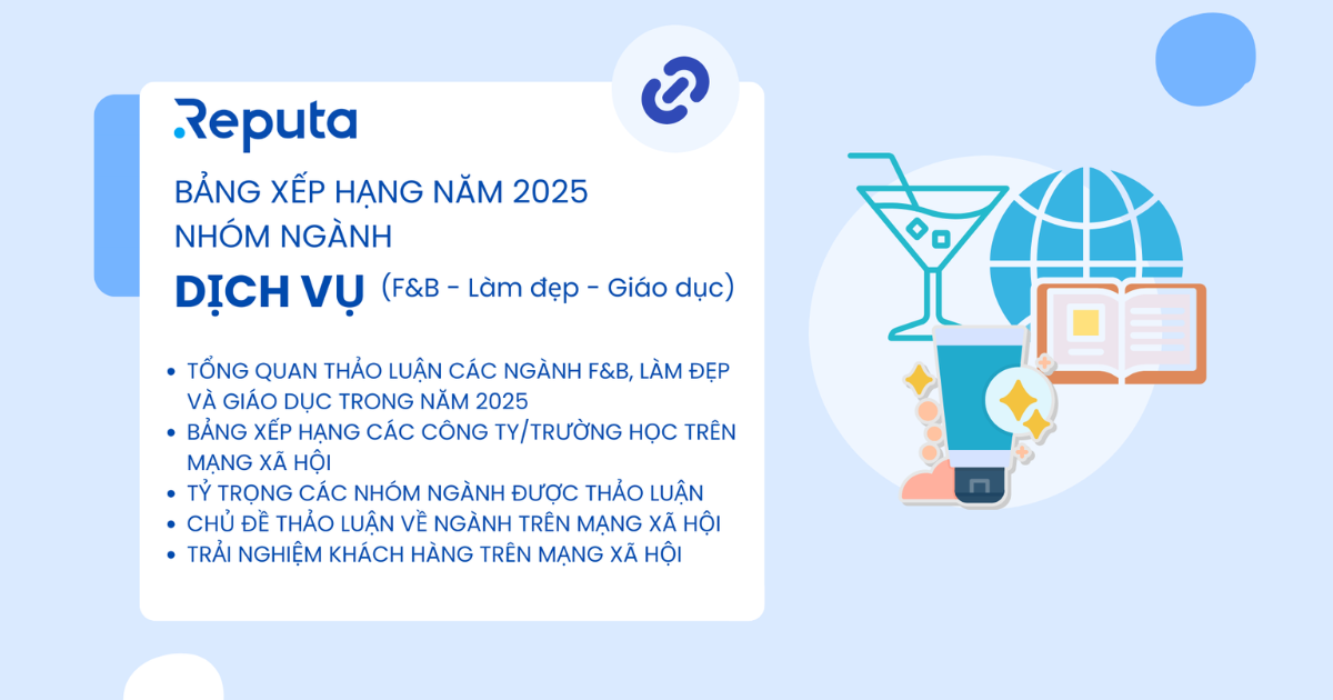 Reputa: Bảng xếp hạng nhóm ngành Dịch vụ (F&B, Làm đẹp và Giáo dục) năm 2025