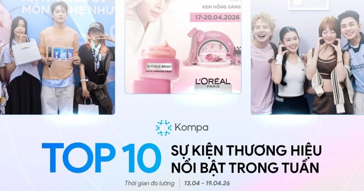 Kompa.ai: Top 10 sự kiện thương hiệu nổi bật tuần 13/4-19/4/2026