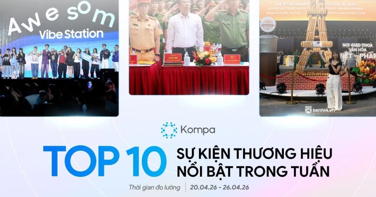 Kompa.ai: Top 10 sự kiện thương hiệu nổi bật tuần 20/4-26/4/2026