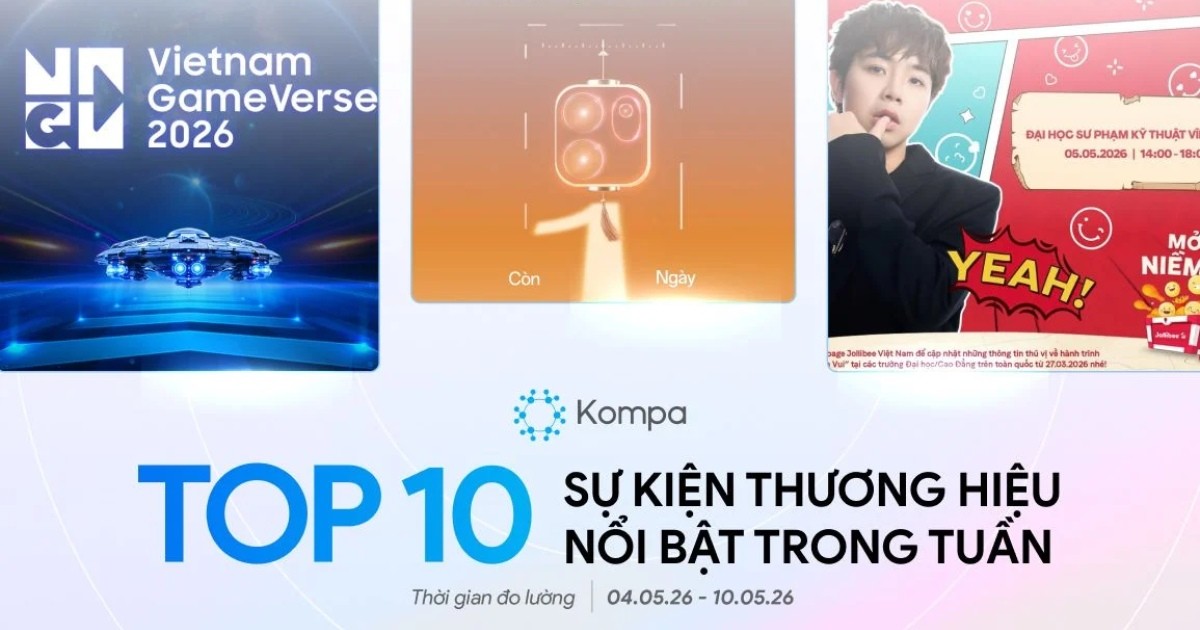Kompa.ai: Top 10 sự kiện thương hiệu nổi bật tuần 4/5-10/5/2026