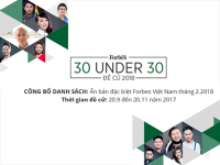 Tham gia đề cử danh sách “Forbes Việt Nam 30 UNDER 30 2018