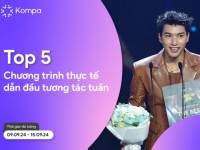 Kompa.ai: Top 5 chương trình thực tế dẫn đầu tương tác MXH tuần 9/9-15/9