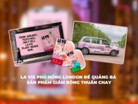 La Vie phủ hồng London để quảng bá sản phẩm giăm bông thuần chay