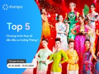 Kompa.ai: Top 5 chương trình thực tế dẫn đầu tương tác MXH tháng 1/2025