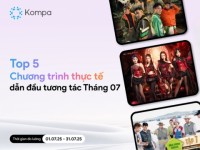 Kompa.ai: Top 5 chương trình thực tế dẫn đầu tương tác MXH tháng 7/2025