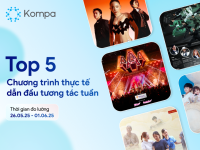 Kompa.ai: Top 5 chương trình thực tế dẫn đầu tương tác MXH tuần 26/05-01/06