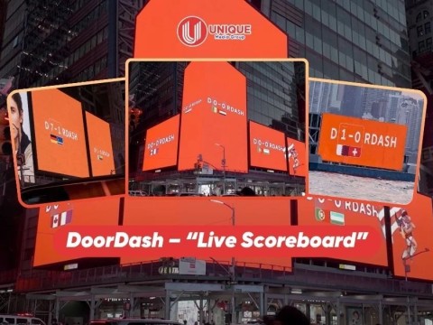 DoorDash “hack” logo để cập nhật tỷ số World Cup 2026, gây sốt với chiến dịch OOH thú vị